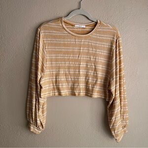 Le Lis Yellow Long, Wide Sleeved Crop Top